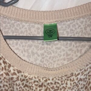 Honeydew USA Animal Print Top in Beige and Cream